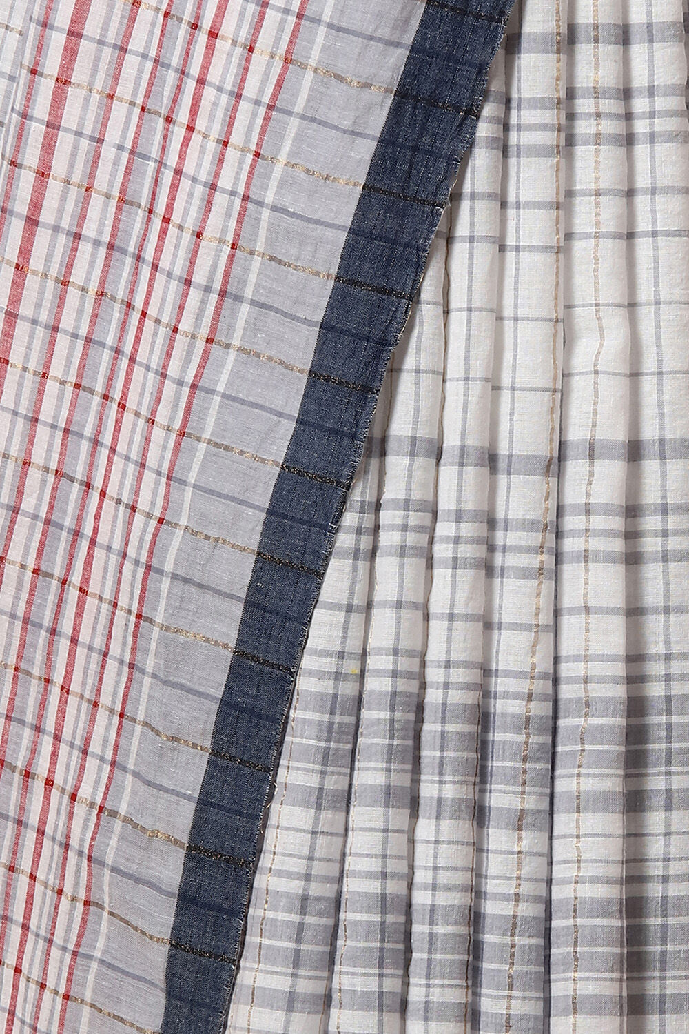 Off White Cotton Pure Khadi Jamdani Saree image number null