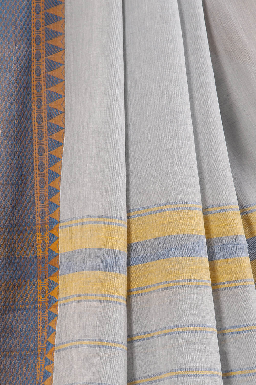 Grey Pure Cotton Bengal Saree image number null