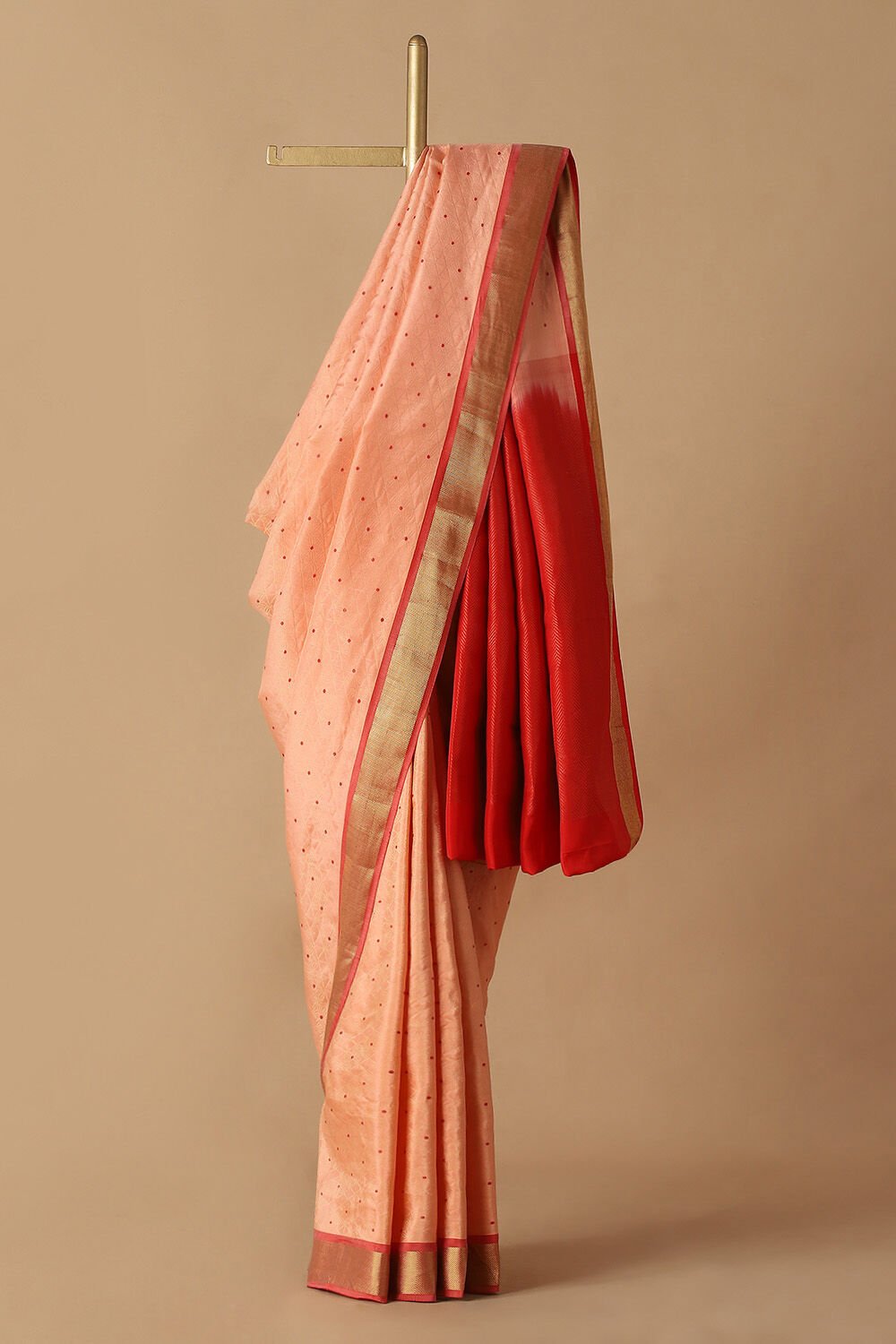 Light Pink Viscose Embroidered Saree