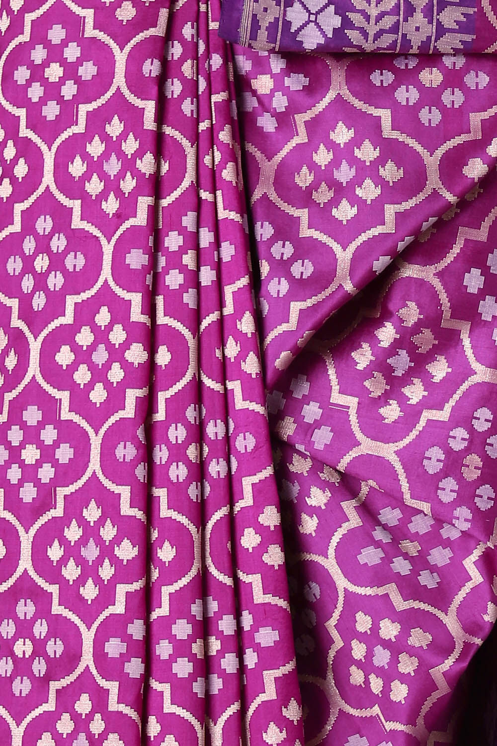 Purple Pure Silk Banarasi Saree image number null