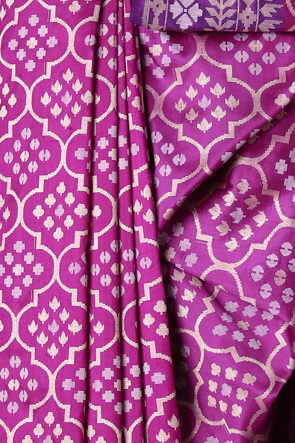 Purple Pure Silk Banarasi Saree image number null