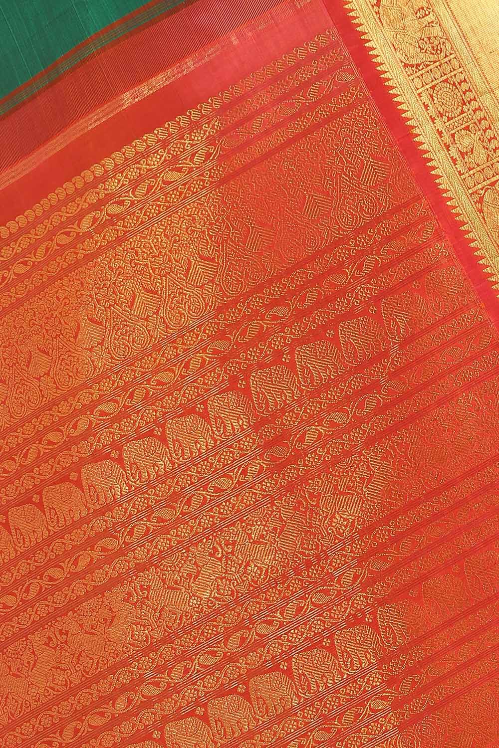 Green Pure Silk Kanjivaram Saree image number null