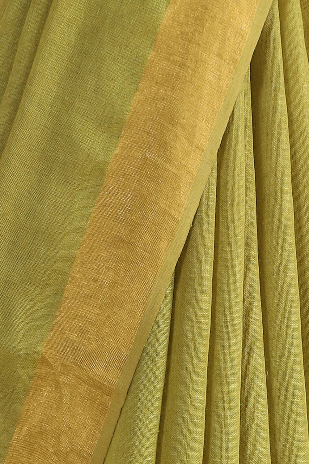 Green Handwoven Bhagalpuri Pure Linen Saree image number null