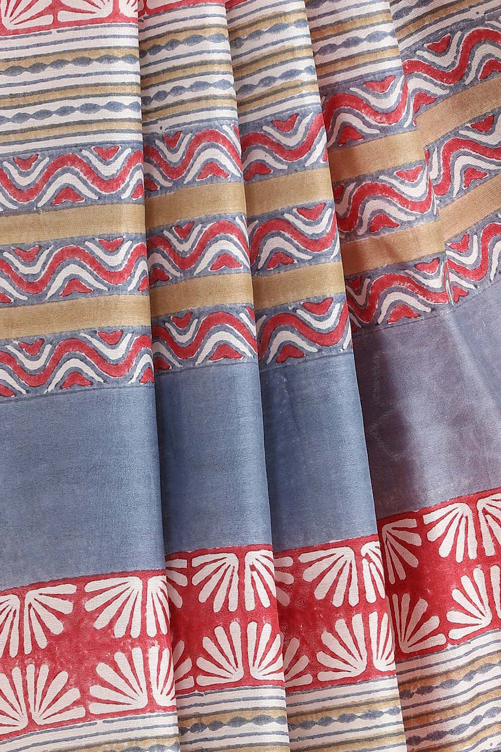 Dark Red Pure Silk Cotton Shibori Saree image number null