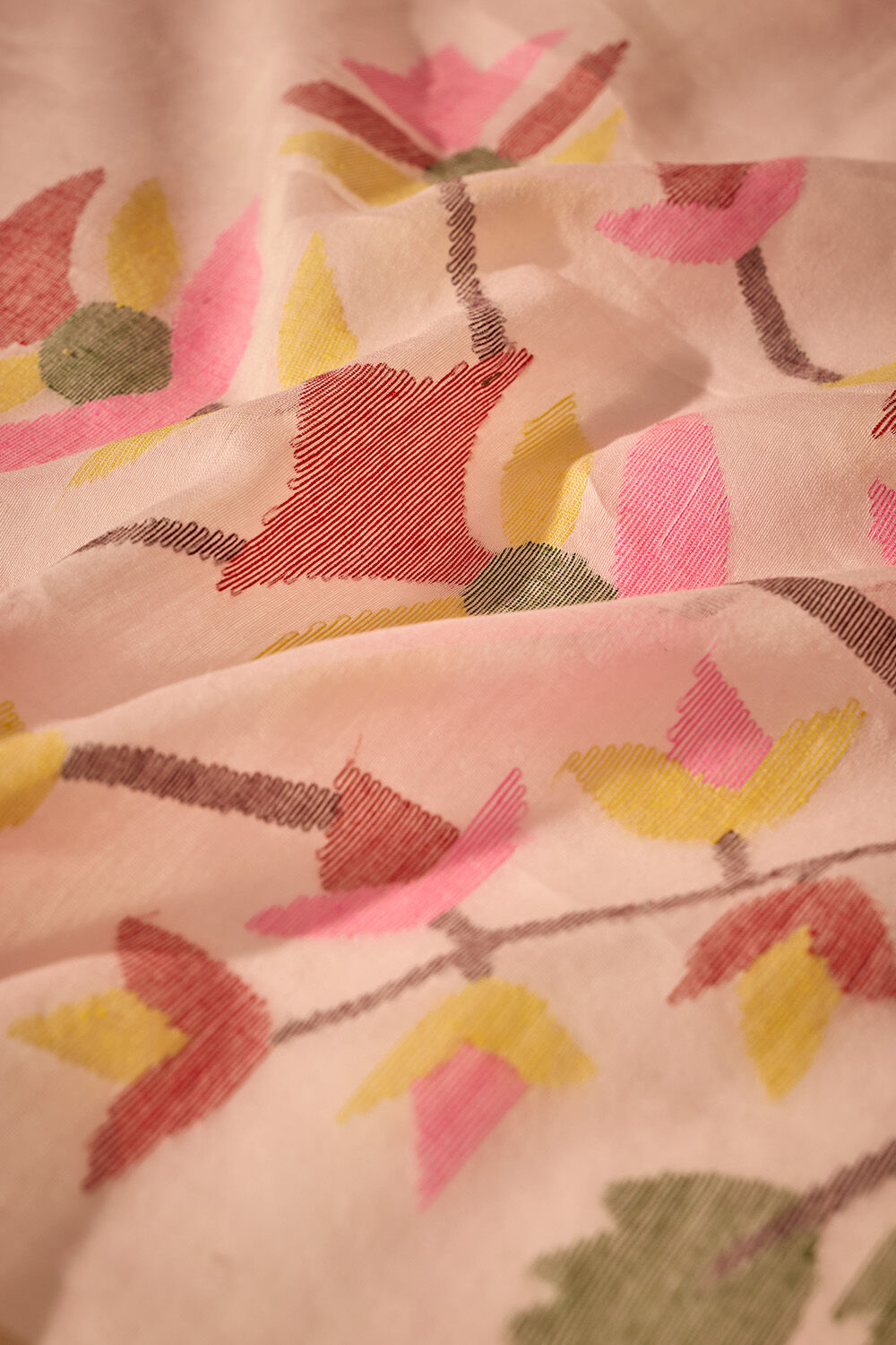 Light Pink Bengal Pure Silk Cotton Jamdani Saree image number null