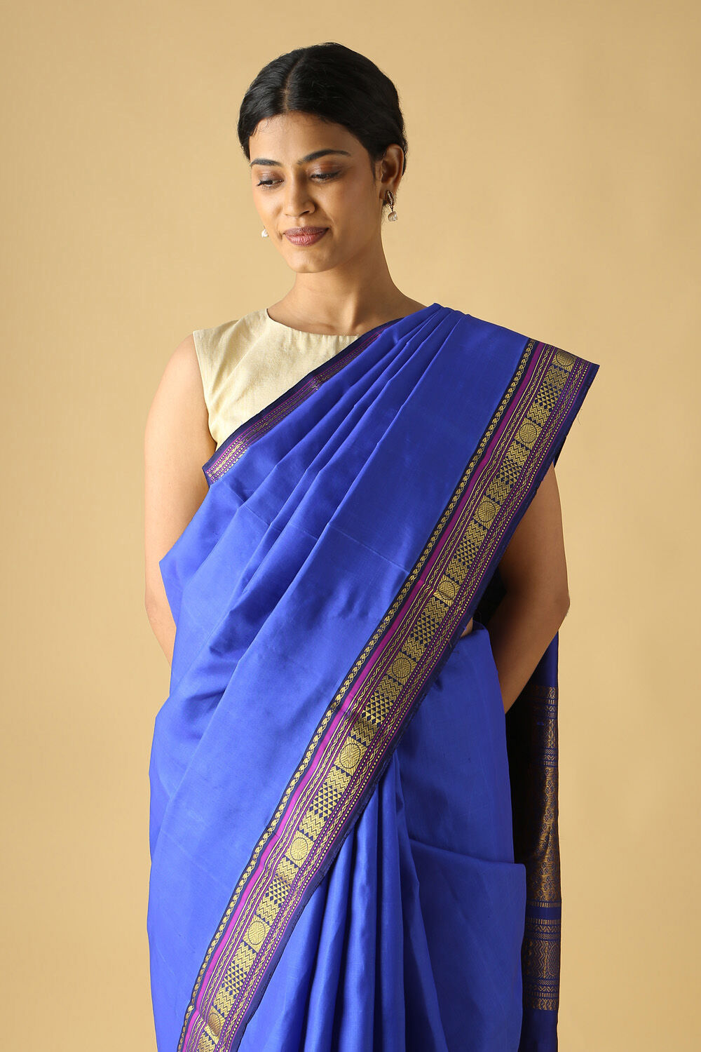 Blue Pure Silk Kanjivaram Saree image number null