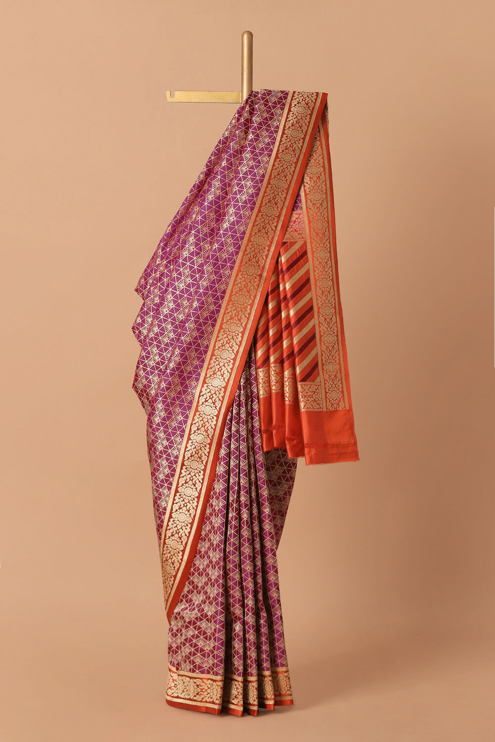Purple Pure Silk Banarasi Brocade Saree image number null