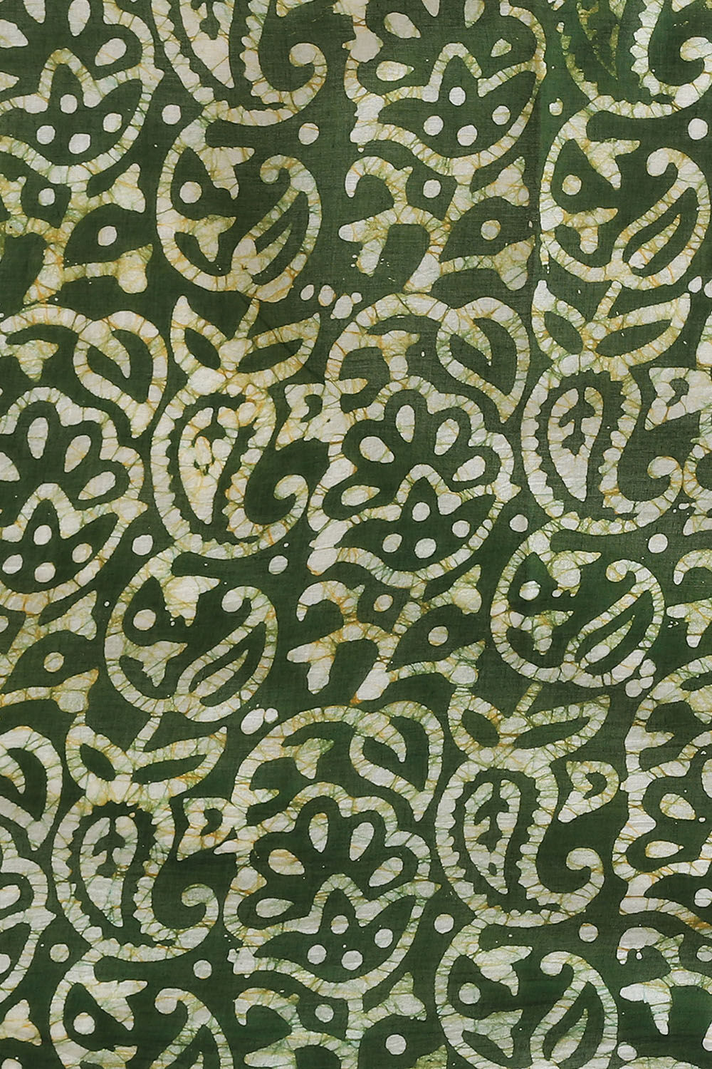 Dark Pure Green Cotton Batik Saree image number null