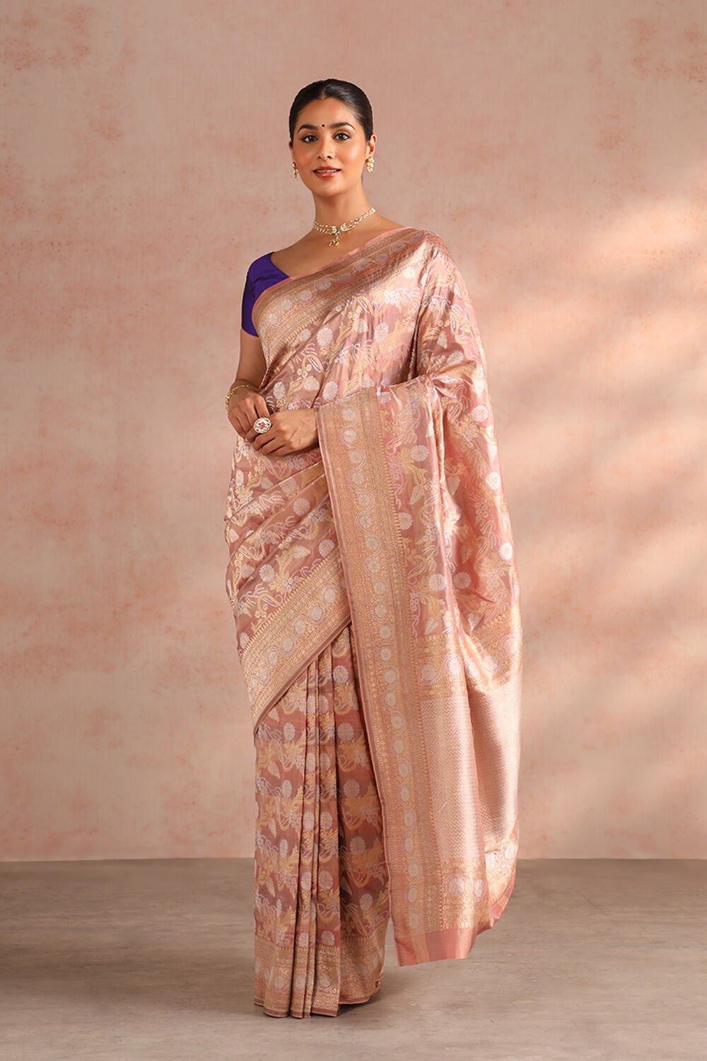 Pink Pure Silk Woven Banarasi Saree image number null