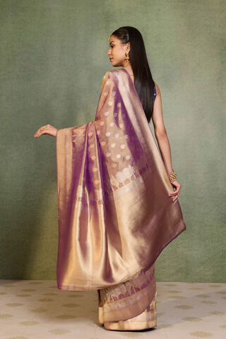 Purple Woven Viscose Tissue Saree thumbnail image number null