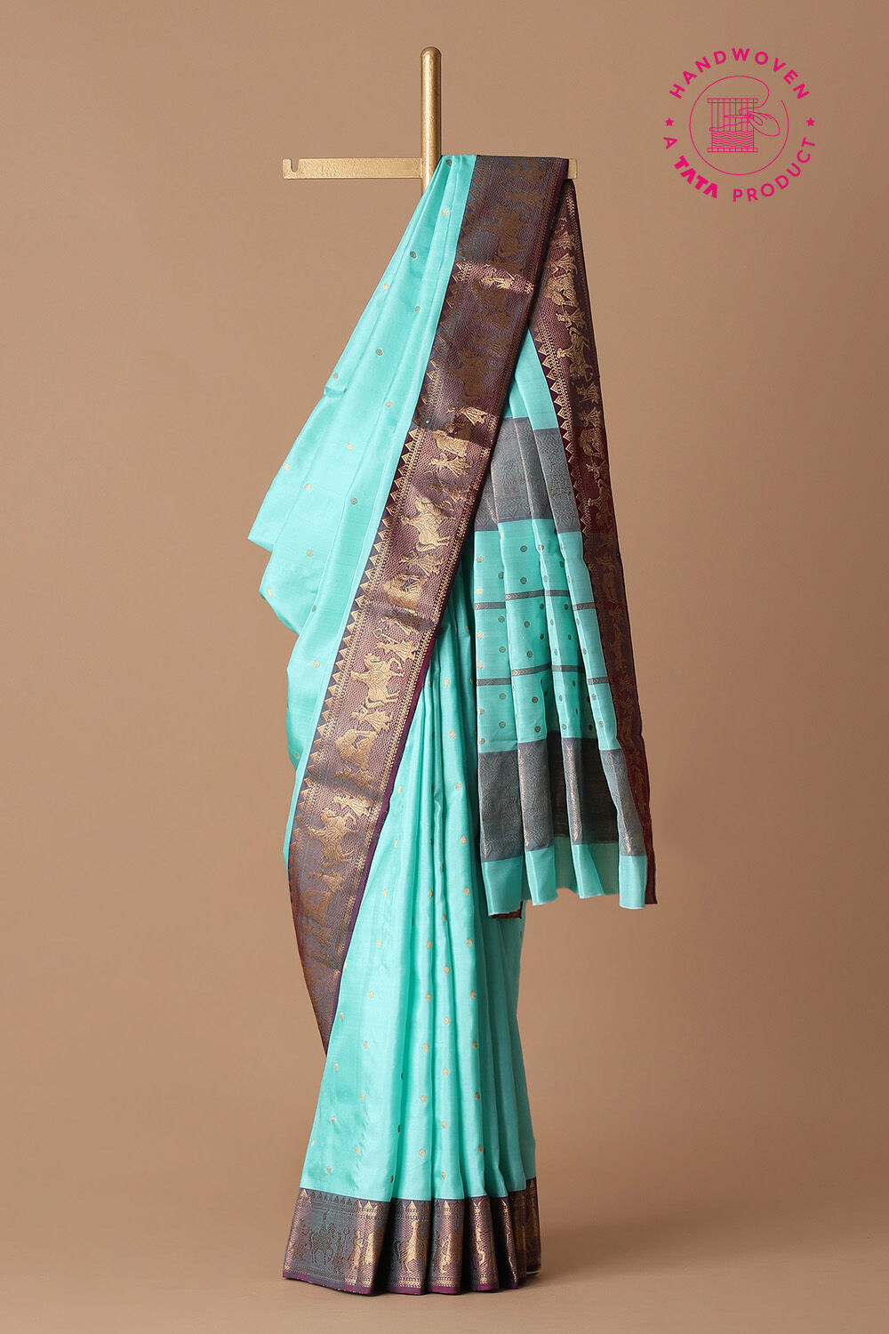 Light Blue Pure Silk Chanderi Saree image number null