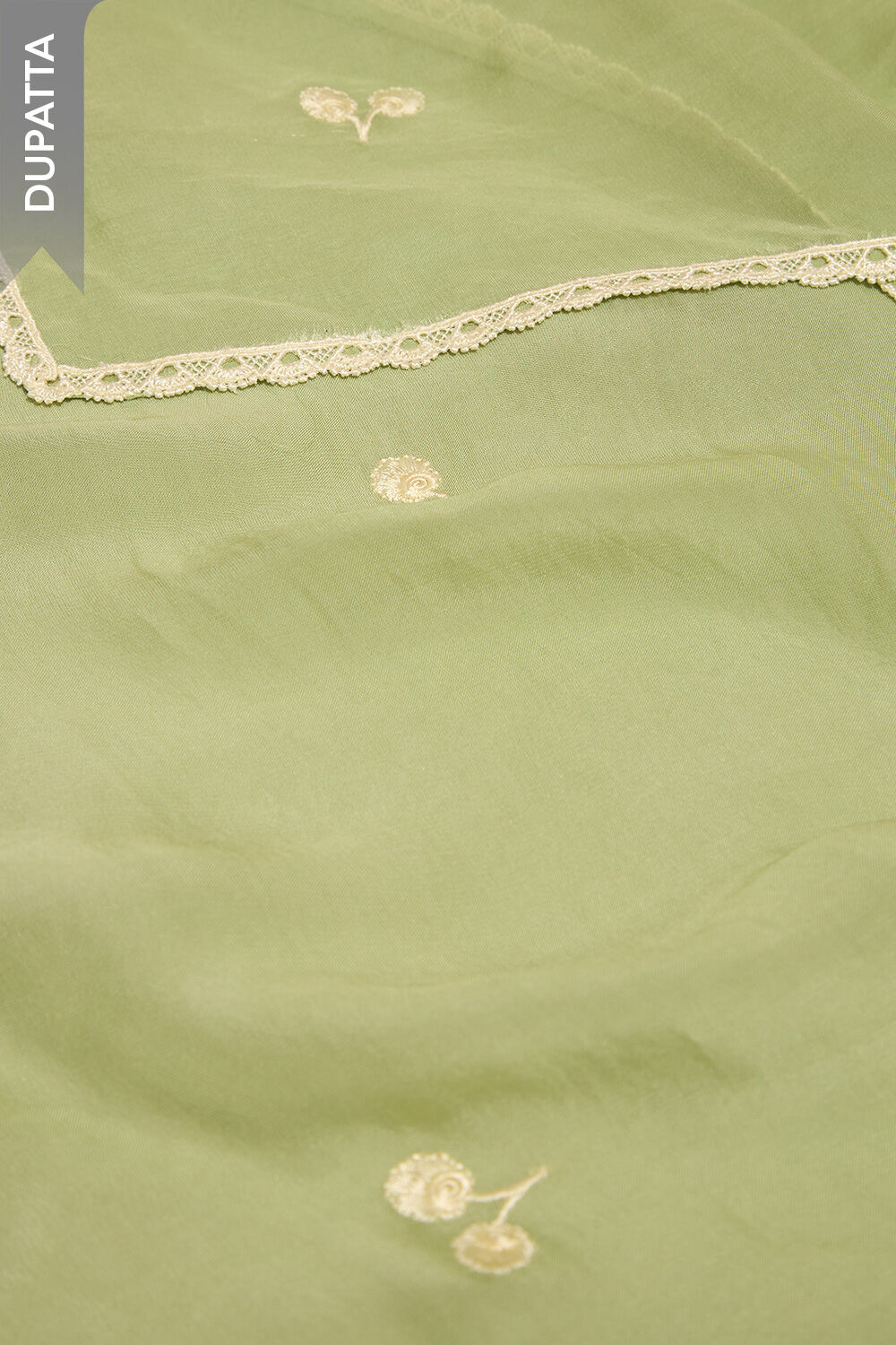 Light Green Viscose Embroidered Unstitched Suit Set image number null