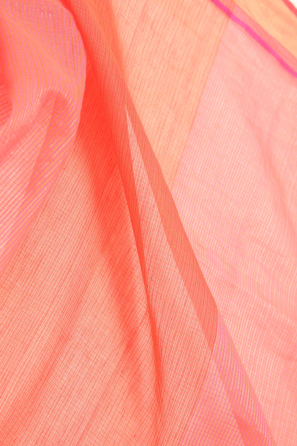 Pink Woven Pure Silk Cotton Bengali Saree image number null