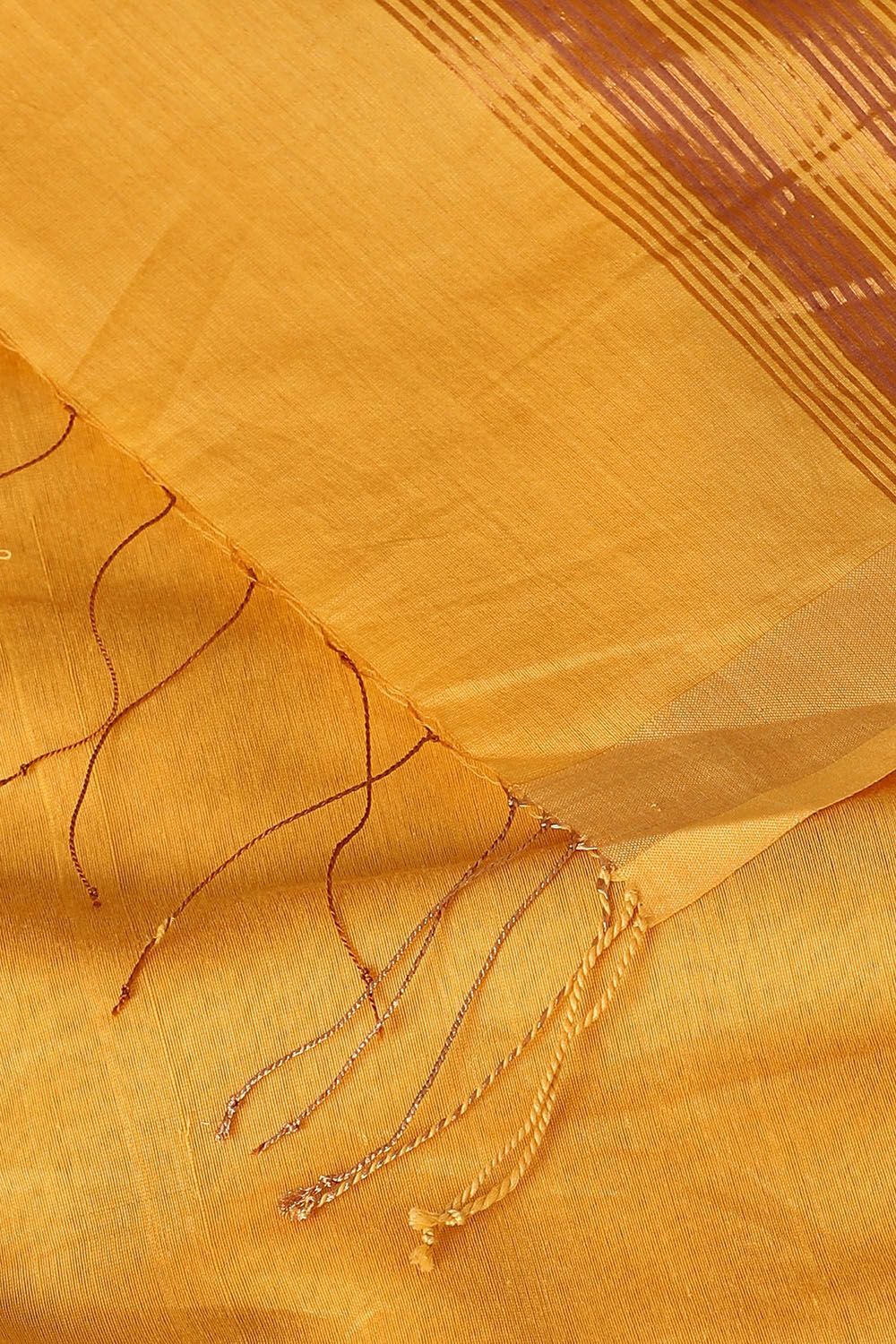 Yellow Pure Silk Cotton Jamdani Saree image number null