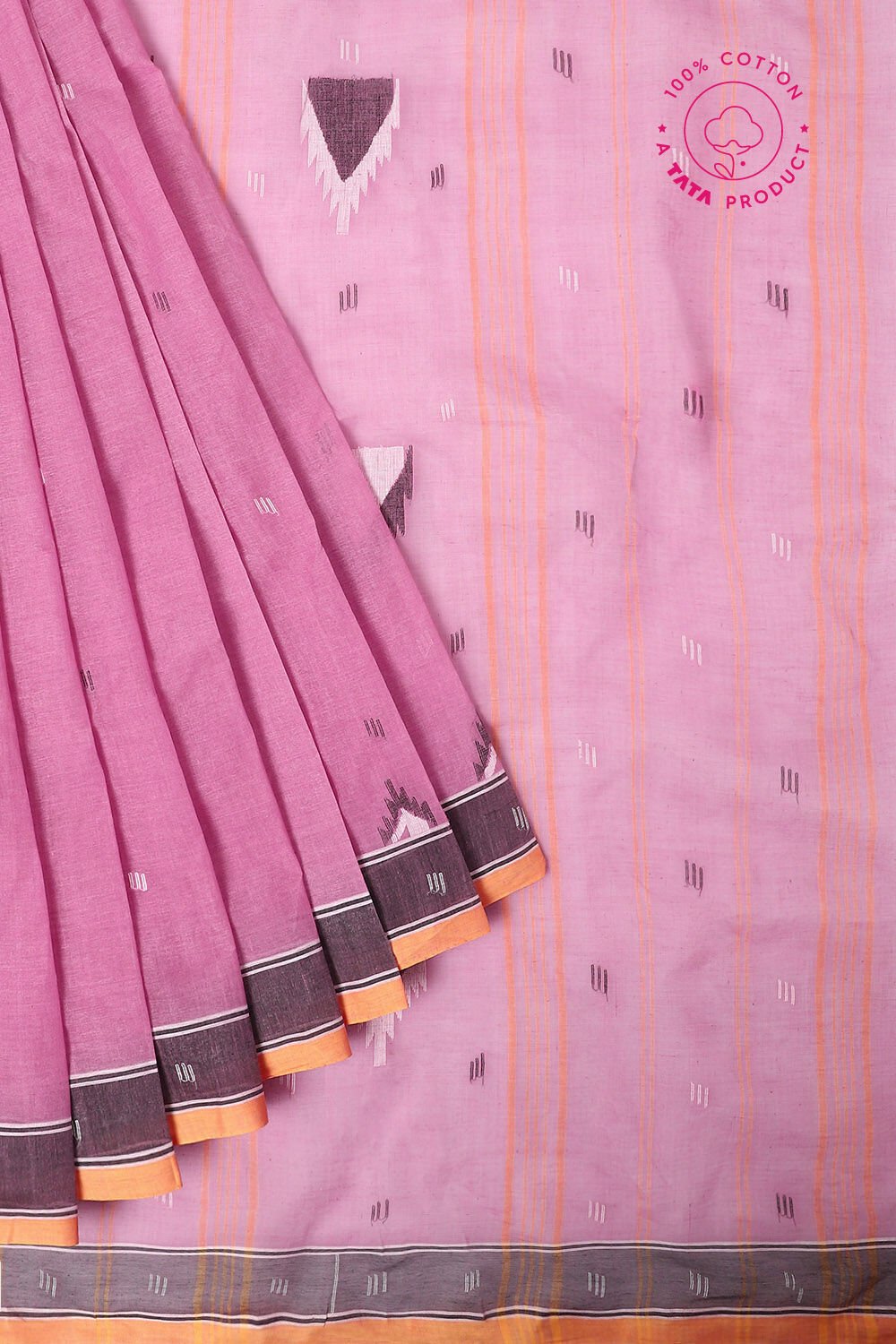 Light Pure Pink Cotton Bengal Saree image number null