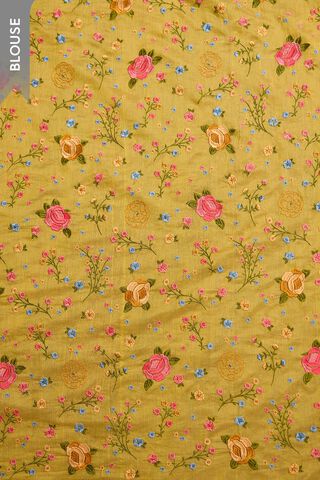 Yellow Pure Silk Cotton Embroidered Saree thumbnail image number null