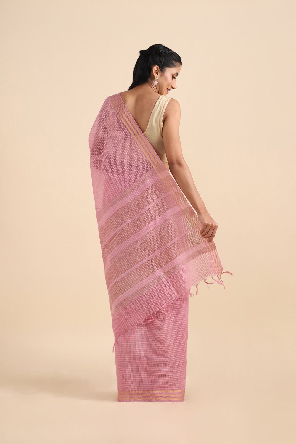 Light Pure Pink Silk Woven Saree image number null
