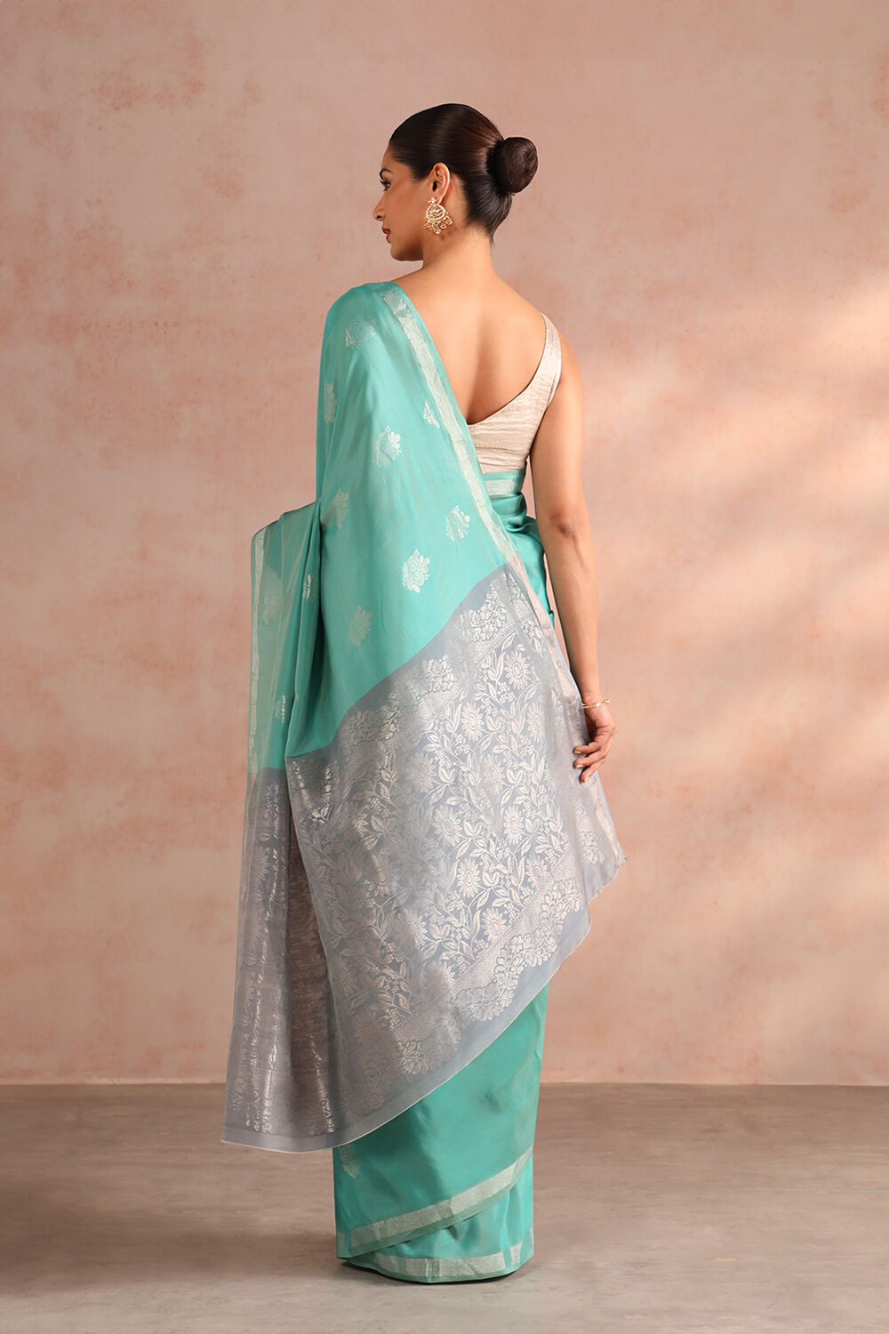 Light Green Woven South Silk Tencel Saree image number null