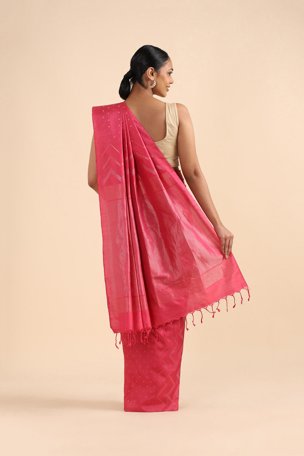 Pink Pure Soft Silk Saree image number null