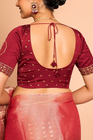 Dark Red Viscose Embroidered Blouse thumbnail image number null