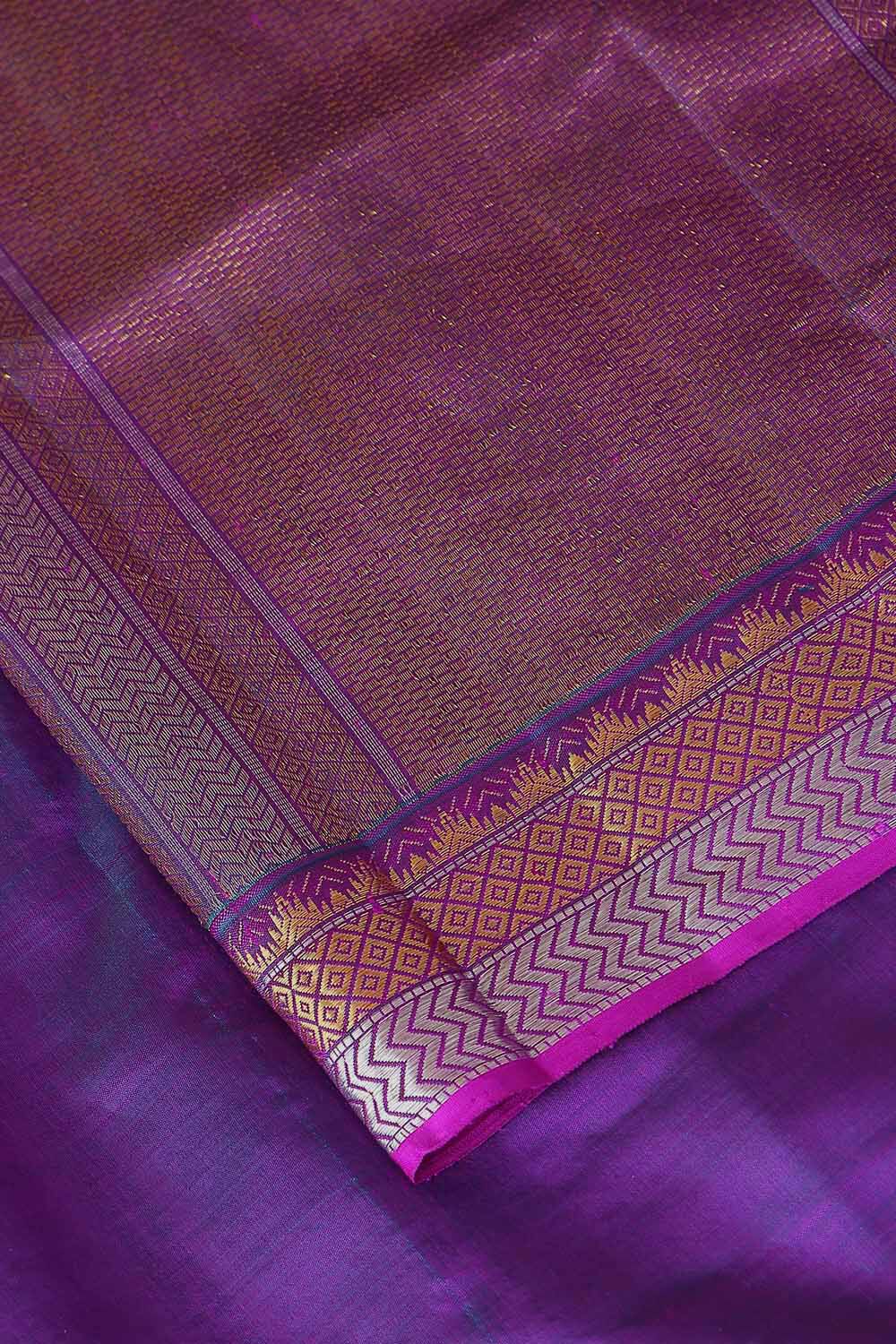 Purple Pure Silk Kanjivaram Saree image number null