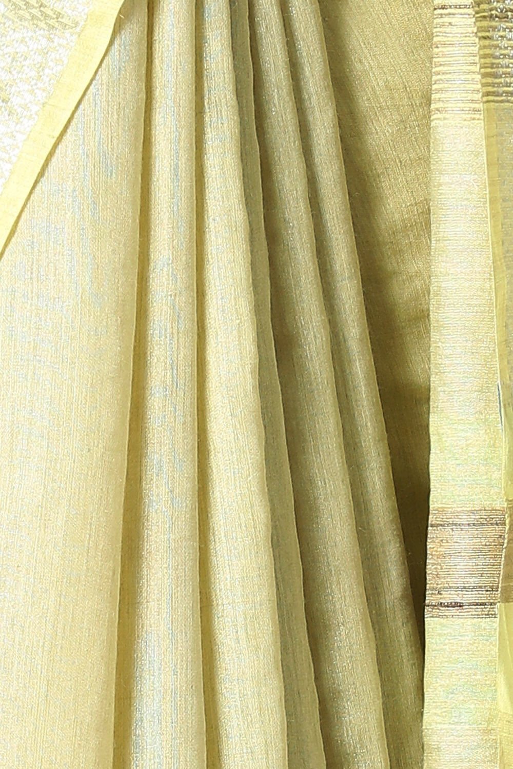 Yellow Pure Tussar Silk Bhagalpuri Saree image number null
