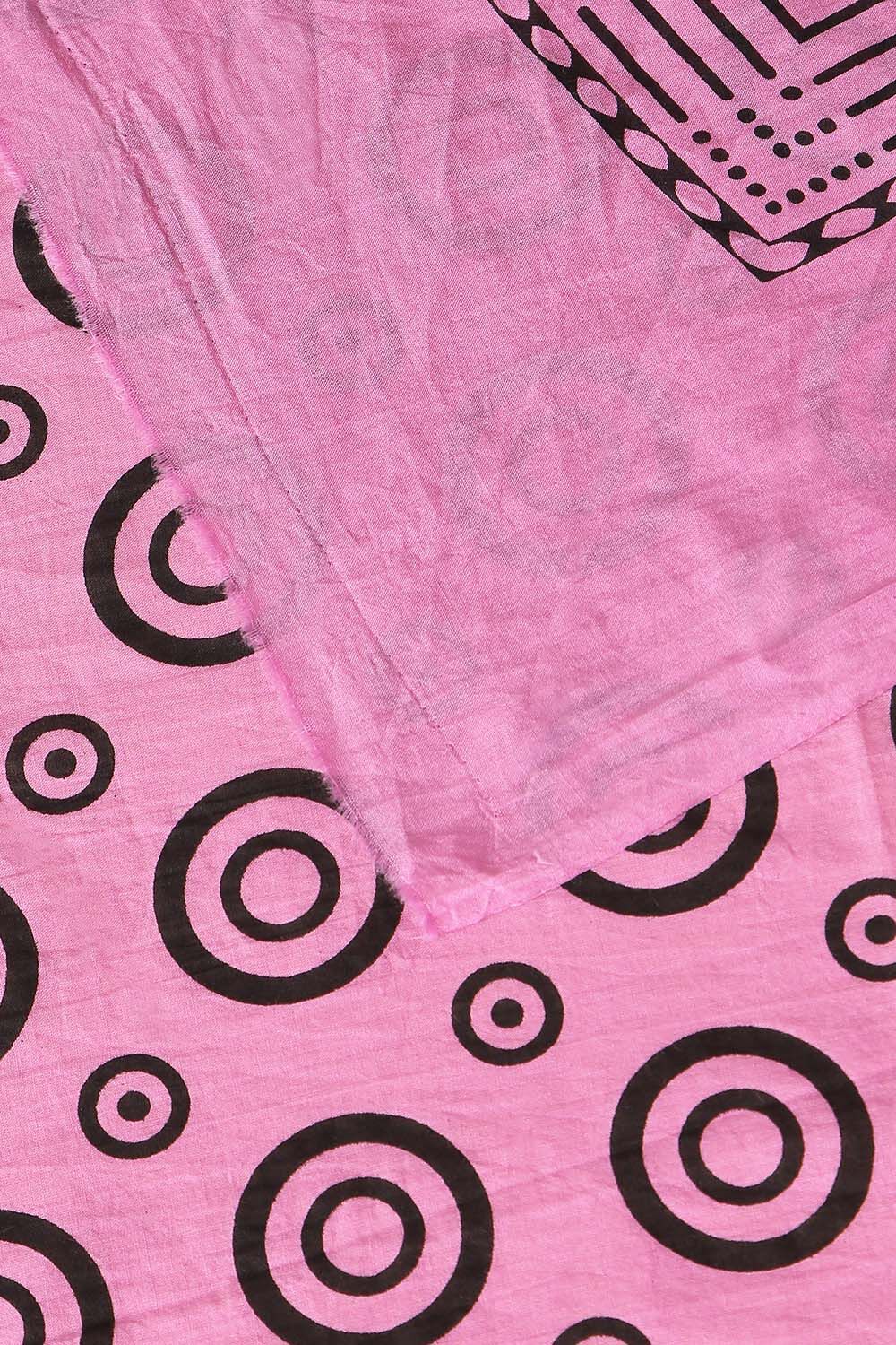 Light Pink Cotton Printed Saree image number null