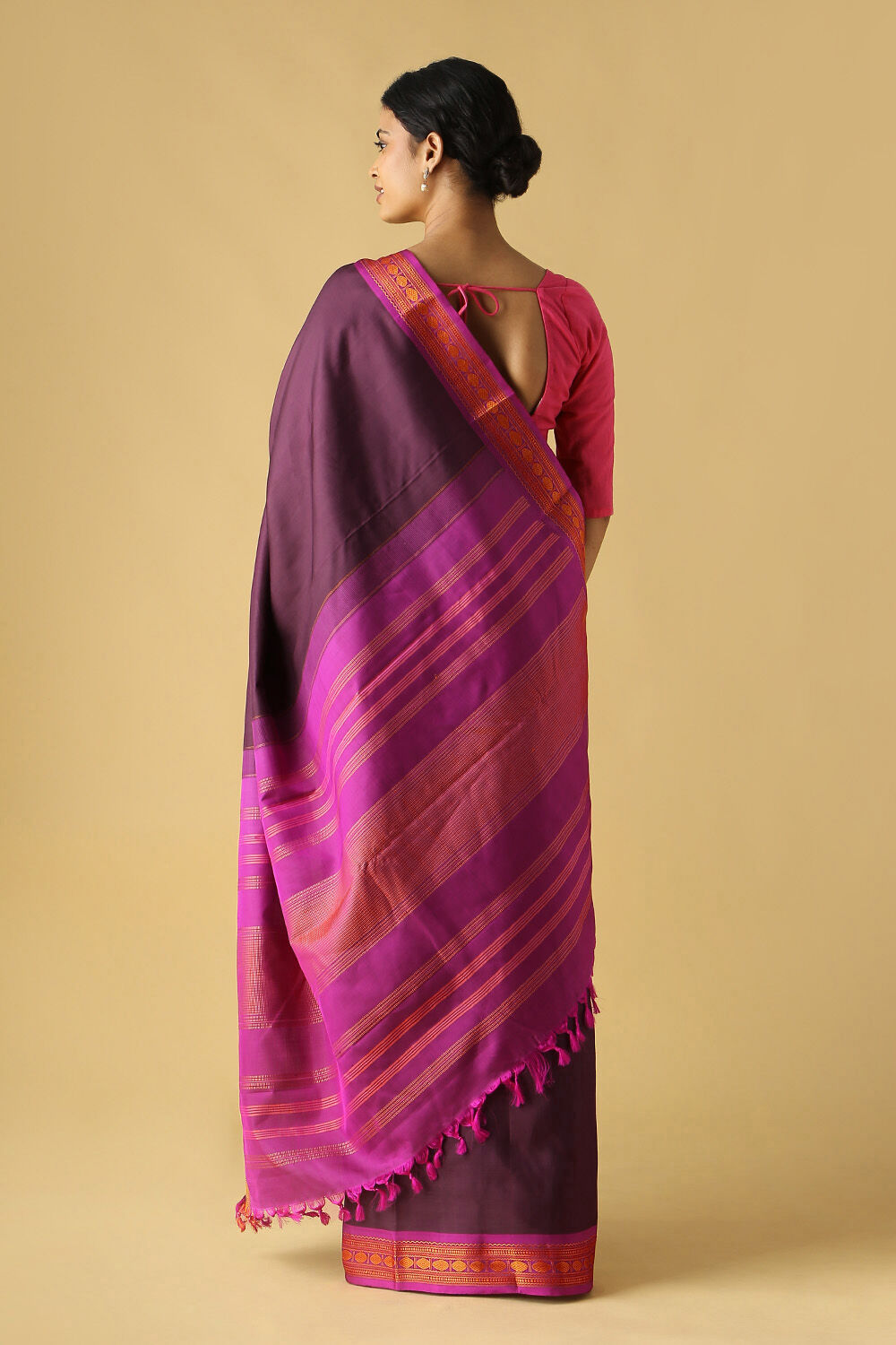 Brown Pure Silk Kanjivaram Saree image number null