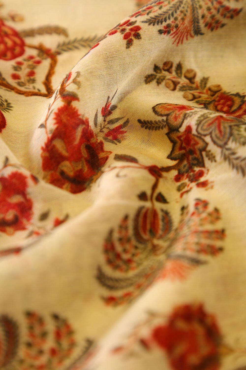 Beige Pure Silk Cotton Suit Set image number null