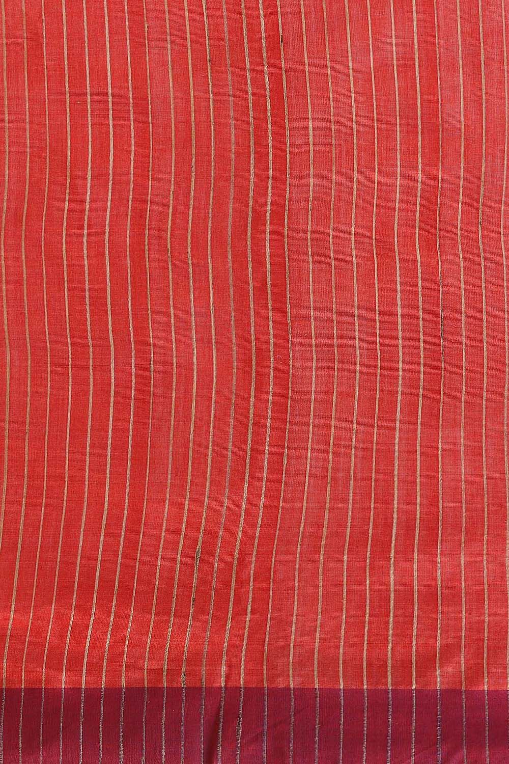 Red Pure Silk Viscose Bhagalpuri Saree image number null