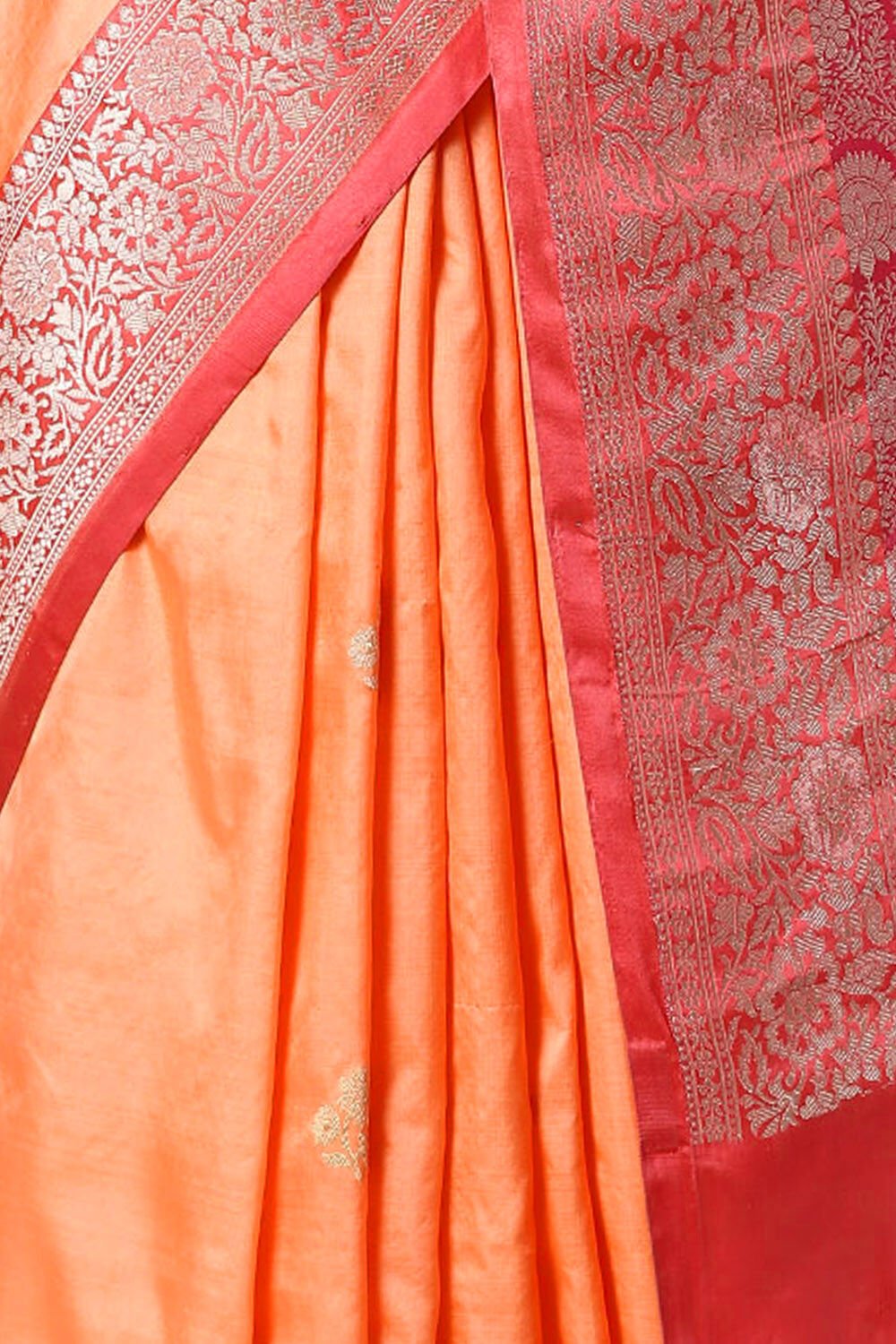 Light Orange Pure Silk Banarasi Saree image number null