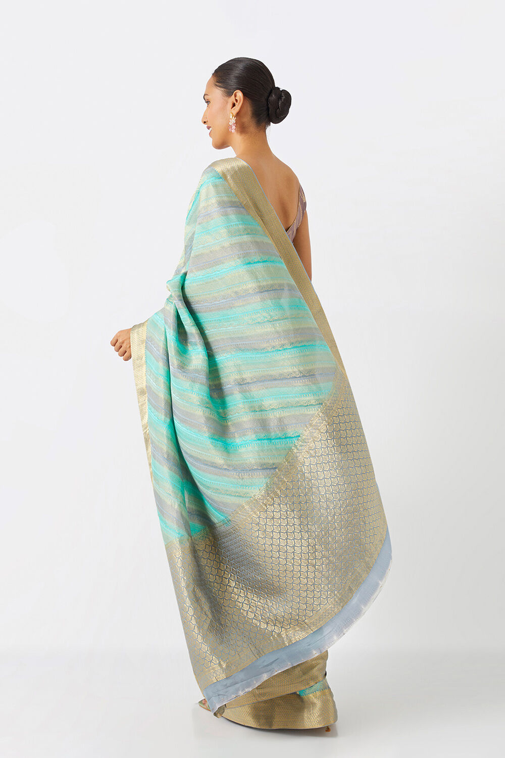 Light Green Pure Crepe Woven Saree image number null