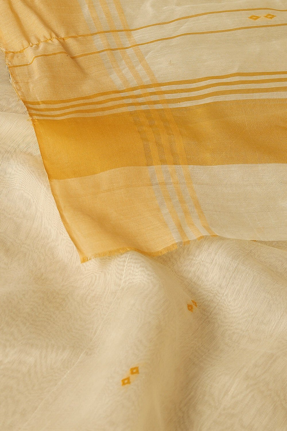 Light Yellow Pure Silk Cotton Chanderi saree image number null
