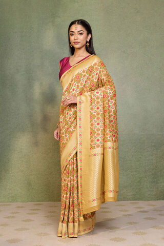 Yellow Woven Pure Viscose Saree thumbnail image number null