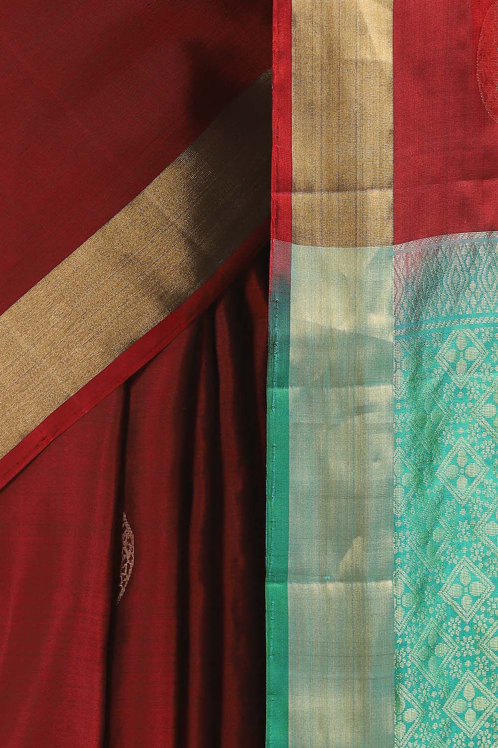 Dark Red Pure Soft Silk Saree image number null