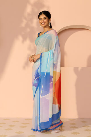 Multicoloured Printed Viscose Georgette Saree thumbnail image number null
