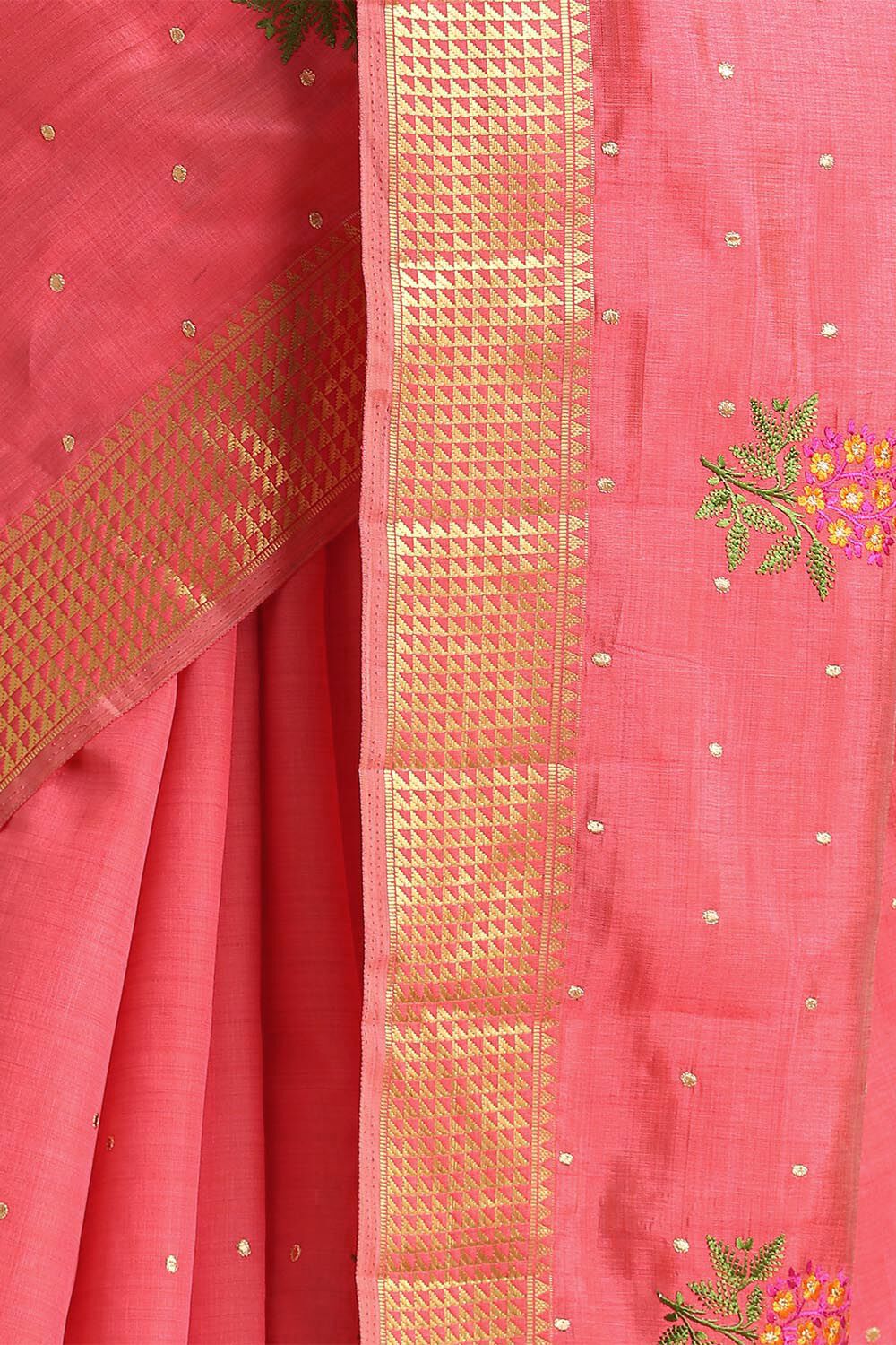 Pink Pure Embroidered Saree image number null