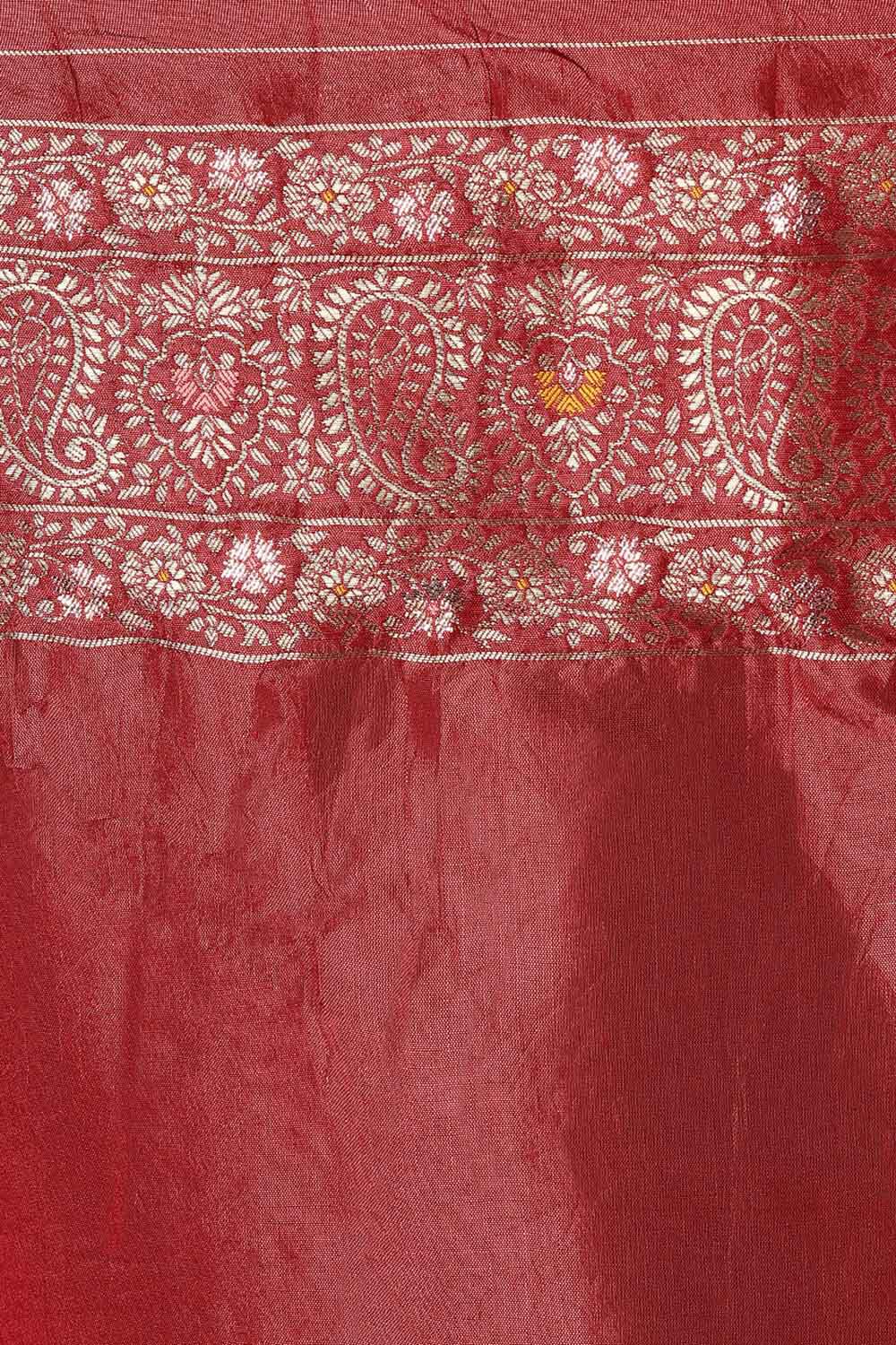 Dark Red Luxe Woven Saree image number null