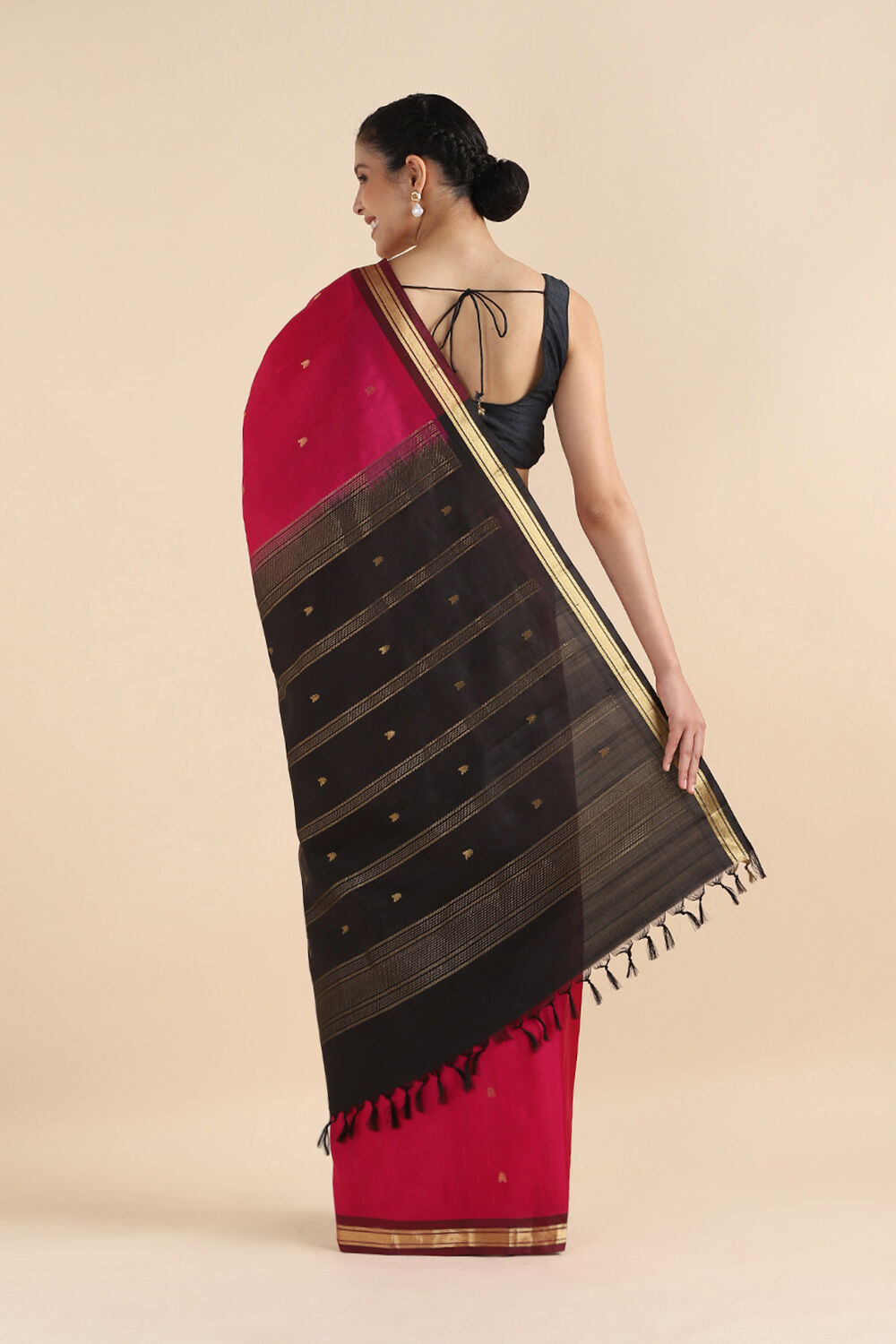 Pink Pure Silk Kanjeevaram Saree image number null
