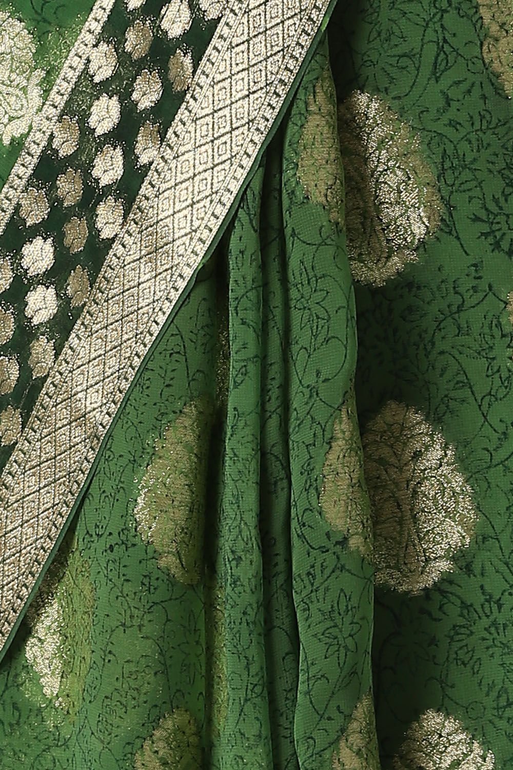 Green Viscose Georgette Banarasi Saree image number null