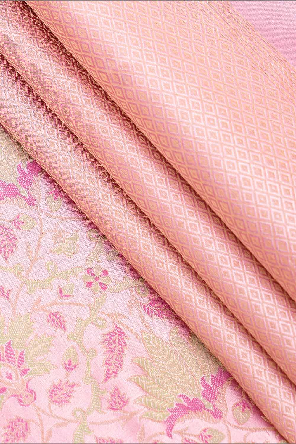 Light Pink Pure Silk Kadwa Banarasi Saree image number null