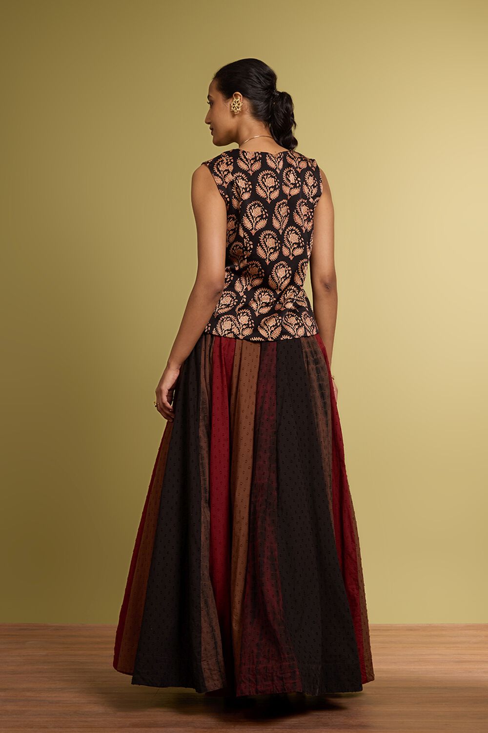 Black Rajasthan Pure Cotton Printed Embroidery Lehenga image number null