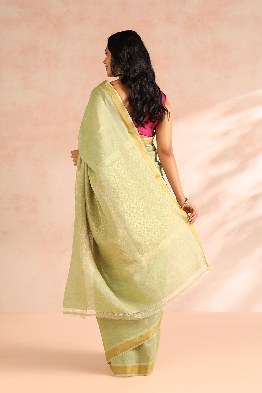 Light Green Woven Chattisgarh Pure Tussar Silk Saree image number null