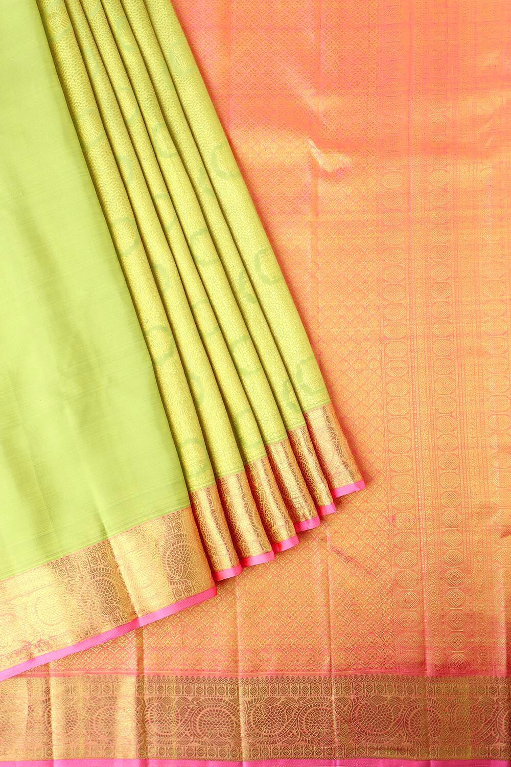 Light Green Pure Silk Kanjivaram Saree image number null