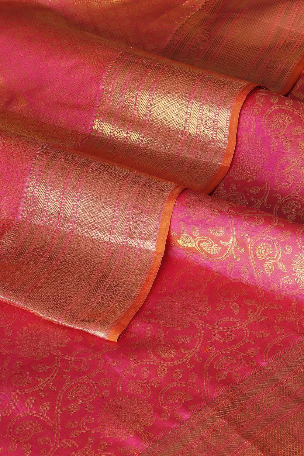 Pink Pure Silk Kanjivaram Saree image number null