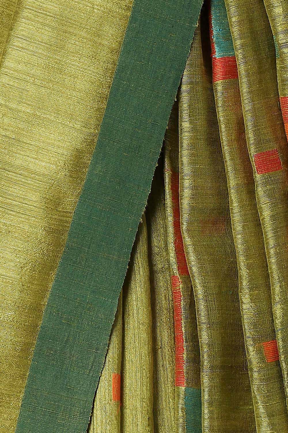 Green Pure Silk Vanya Jamdani Saree image number null