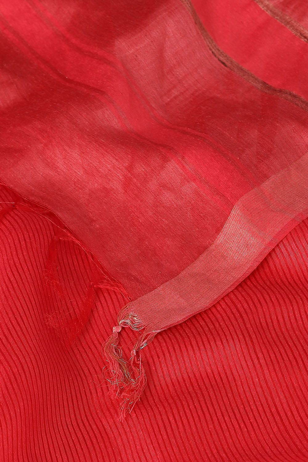 Dark Pink Pure Tussar Silk Bhagalpuri Saree image number null