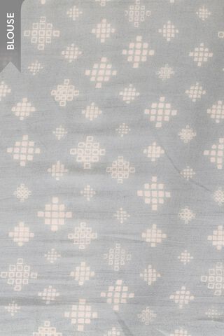 Grey Bengal Screen Printed Pure Mulmul Cotton Saree thumbnail image number null