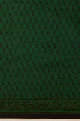 Dark Green Pure Cotton Bagh Printed Saree thumbnail image number null