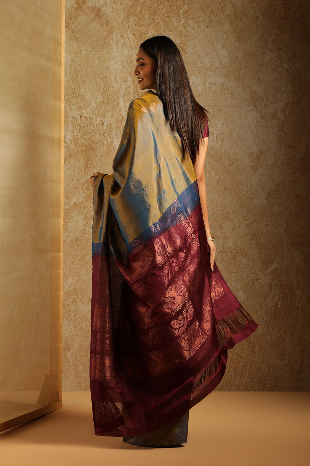 Blue South Pure Silk Woven Saree image number null